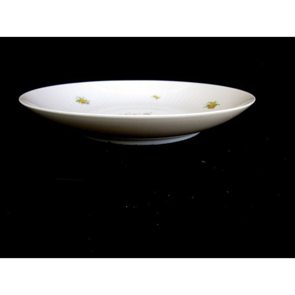 Rosenthal Harmony Romance Coupe Soup Bowl White Yellow Roses Embossed‎ Ovals
